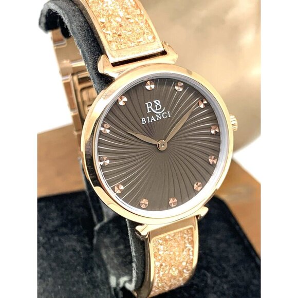 Roberto Bianci Women's Watch RB0207 Quartz Brown Dial Rose Gold Steel 33mm